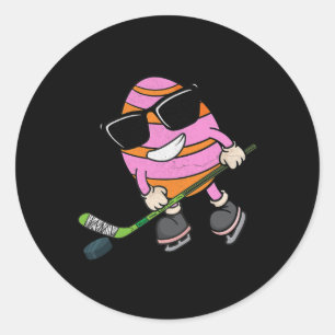 Grappig Easter Egg Spelen IJshockey Sport Lover Bo Ronde Sticker