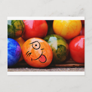 Grappig Easter Egg Steekt zijn tong uit Feestdagenkaart