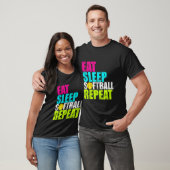 Grappig Eat Slaap Softball T-shirt (Unisex)