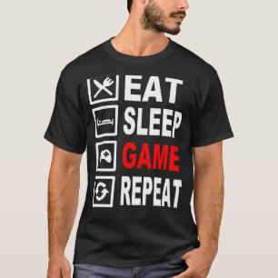 Grappig Eat Sleep Game Herhaal TShirt voor videoga