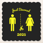 Grappig echtscheiding sympathie partij kartonnen onderzetters (Voorkant)