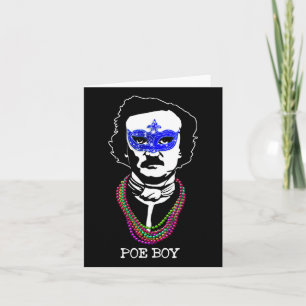 Grappig Edgar Allan Poe Mardi Gras Mashup 1 Kaart