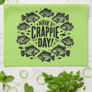 Grappig Een Crappie Dag Gevist Theedoek