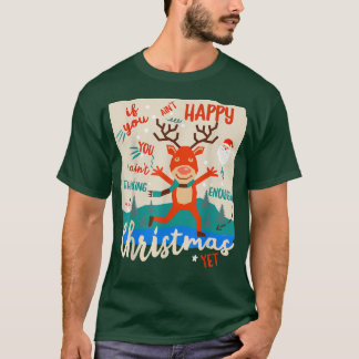 Grappig een gelukkige rendier in de kerstgeest t-shirt