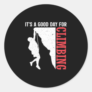 Grappig een goede dag om te klimmen - vintage rots ronde sticker
