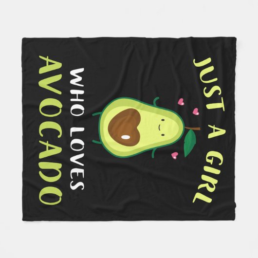 Grappig een meisje dat van Avocado houdt Fleece Deken (Voorkant (Horizontaal))