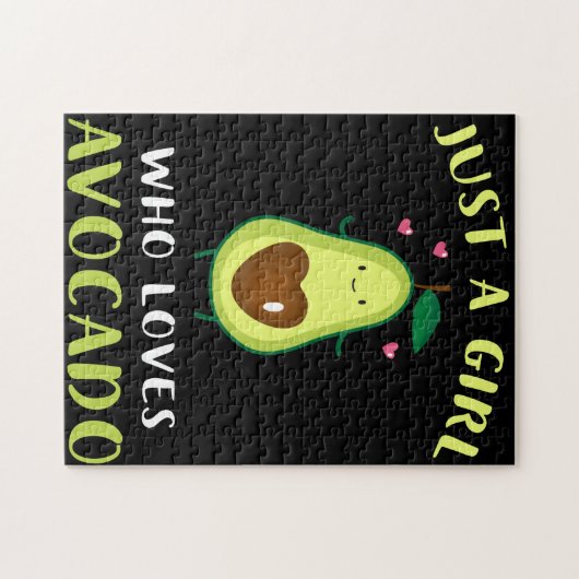 Grappig een meisje dat van Avocado houdt Legpuzzel (Horizontaal)