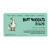 Grappig Eend Butt Nuggets Ei Karton Label (Voorkant)