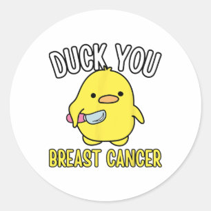 Grappig eend je borstkanker bewustzijn overleven ronde sticker