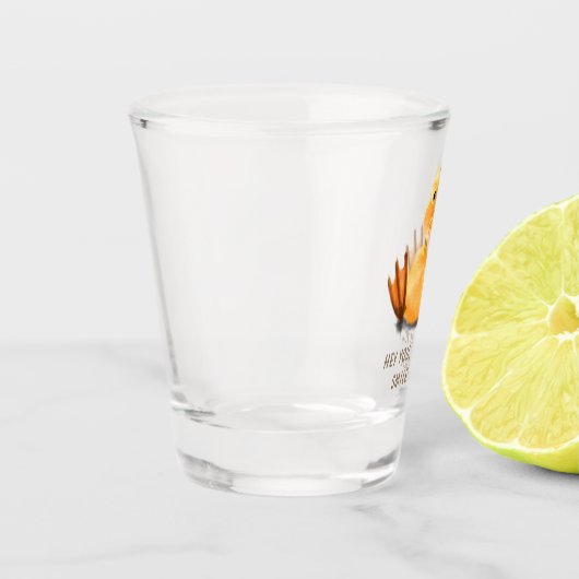 Grappig Eend Shot Glas Glimlach - Aangepaste tekst (Links)