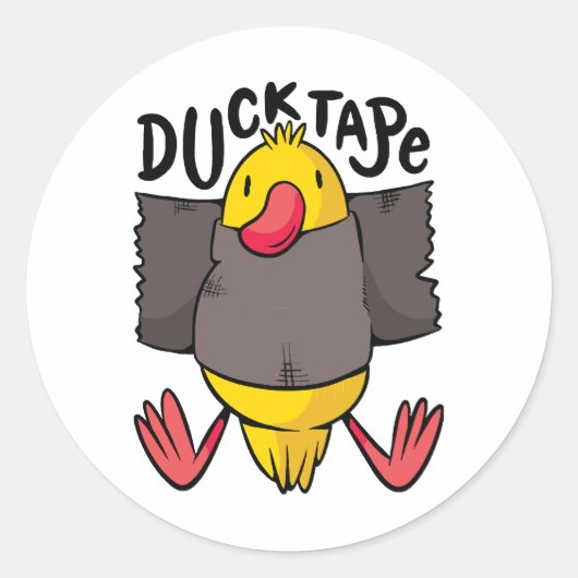 Grappig Eend Tape Ronde Sticker (Voorkant)