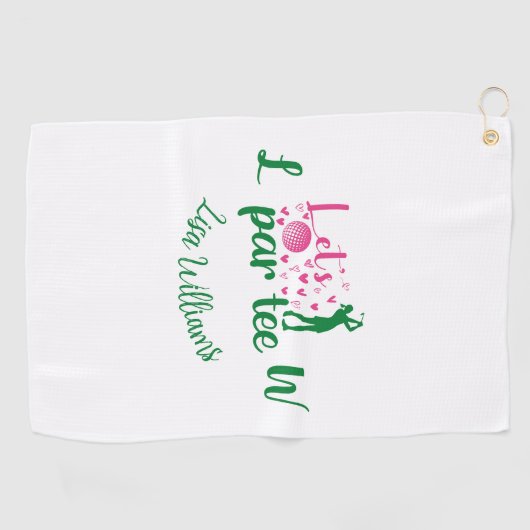 Grappig eenvoudig meisje Laten we Par T-shirt Mono Golfhanddoek (Horizontaal)