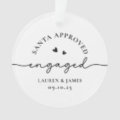 Grappig eerste kerst verloofd paar gepersonaliseer ornament (voorkant)