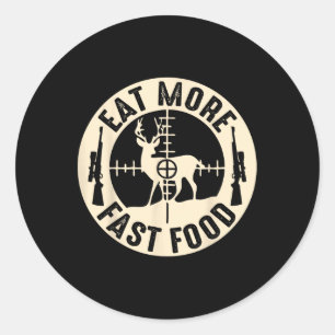 Grappig Eet Meer Fast Food Herten Jagen Ronde Sticker