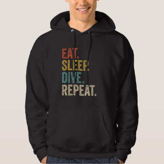 Grappig Eet Slaap Duik Herhaal Scuba Duiken Hoodie