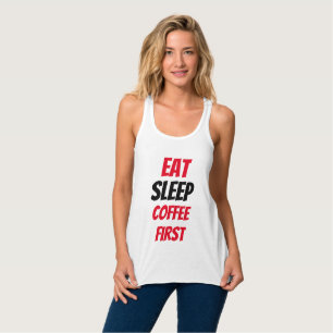 Grappig! Eet slaap koffie eerste Tanktop