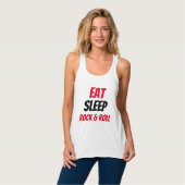 Grappig! Eet Slaap Rock & Roll Tanktop (Volledige Voorkant)