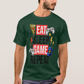 Grappig Eet Slaap Spel Herhaal voor liefhebbers va T-shirt