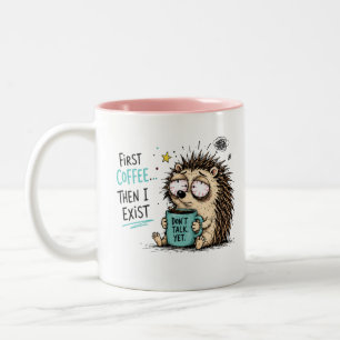 Grappig Egel Koffie Liefhebber Design  Tweekleurige Koffiemok