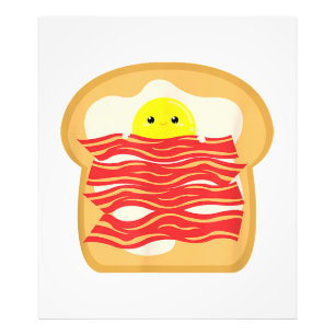 Grappig Ei In Een Bacon Toast Bed T-Shirt - Eten B Foto Afdruk