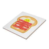 Grappig Ei In Een Bacon Toast Bed T-Shirt - Eten B Tegeltje (Zijkant)