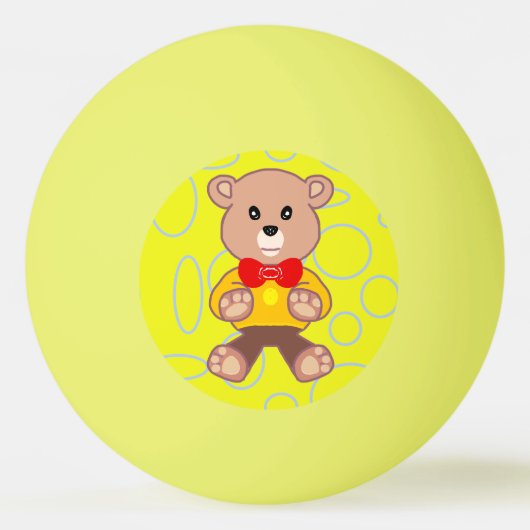 Grappig Eigenzinnig Schattige Bowtie Beer YellowPi Pingpongballen (Voorkant)