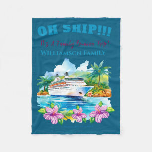 Grappig Eiland Cruise Schip Familie Reünie Fleece Deken