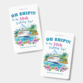 Grappig eiland cruiseschip verjaardag badge (Voor- en achterkant)