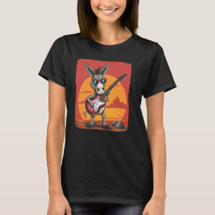 Grappig elektrisch gitaar ezel kostuum t-shirt