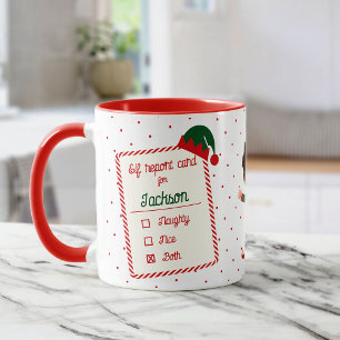 Grappig Elf Report Aangepaste Foto Kerstvakantie Mok
