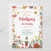 Grappig Elf verjaardagsfeestje Kaart (Voorkant)