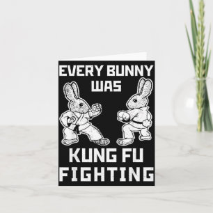 Grappig elke Bunny vocht met Kung Fu tijdens Pasen Kaart