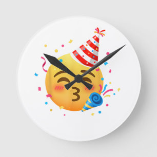 Grappig Emoticon Feestje Ronde Klok