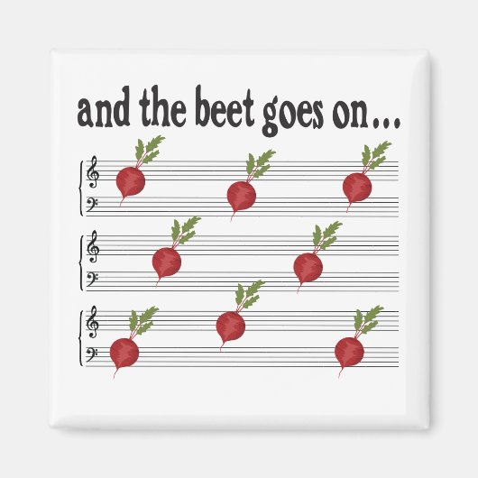 Grappig en de biet gaat op gezegde met muziek magneet (Voorkant)
