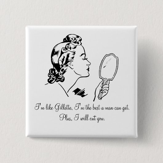 Grappig en Elegant Man die Citaten beuken Vierkante Button 5,1 Cm (Voorkant)