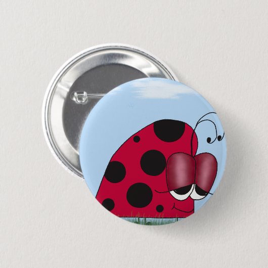 Grappig en euforisch lieveheersbeestje ronde button 5,7 cm (Voorkant /achterkant)
