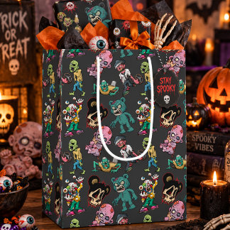 Grappig en Griezelig Cartoon Monster Halloween Medium Cadeauzakje