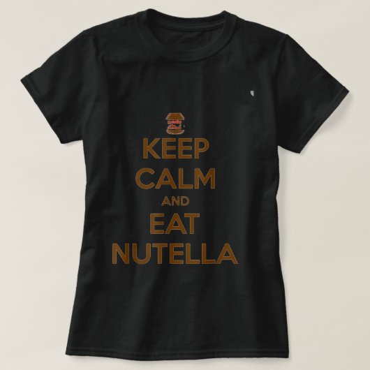 Grappig en Humoureus Keep Calm en Eat Nutella T-shirt (Design voorkant)