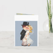 Grappig en lief cartoon bruidspaar (Achterkant)