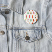 Grappig en schattig gekleurd ijspatroon ronde button 5,7 cm (In situ)