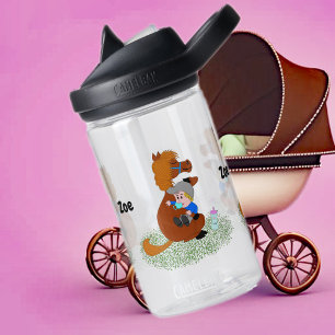Grappig en schattig pony met baby - aangepaste kin waterfles