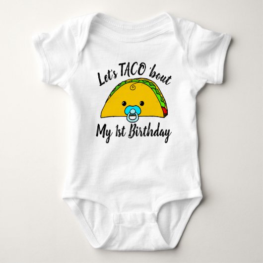 Grappig en Schattige Baby's eerste verjaardag Taco Romper (Voorkant)