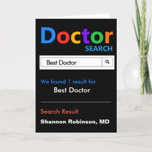 Grappig en Schattige Best Doctor Search Bedankkaart