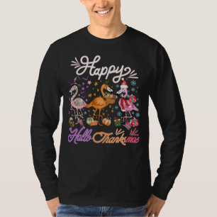 Grappig en Schattige Flamingo Happy HalloDanksmas T-shirt