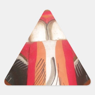 Grappig eng-onzin-tong-Aziatische halloween-verbij Driehoek Sticker