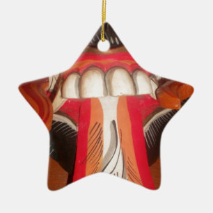 Grappig eng-onzin-tong-Aziatische halloween-verbij Keramisch Ornament