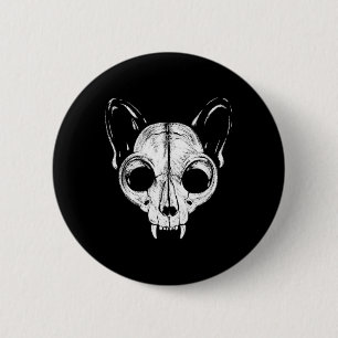 Grappig eng Spooky Cat Feline Skull Skelet Hallo Ronde Button 5,7 Cm