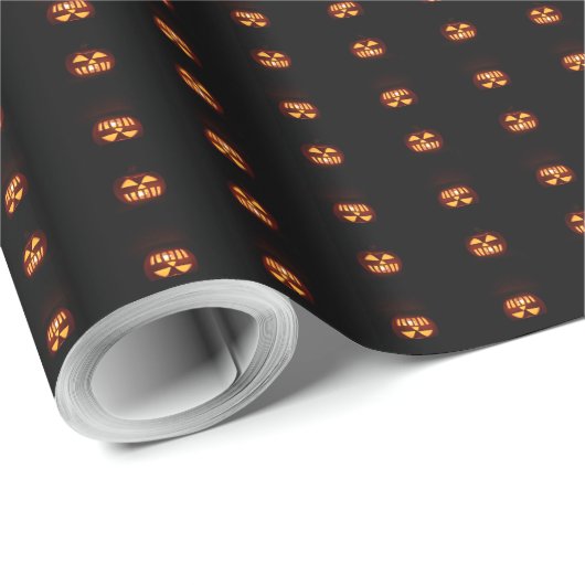 Grappig Enge Jack o'Lantern Patroon Halloween Cadeaupapier (Rol Hoek)
