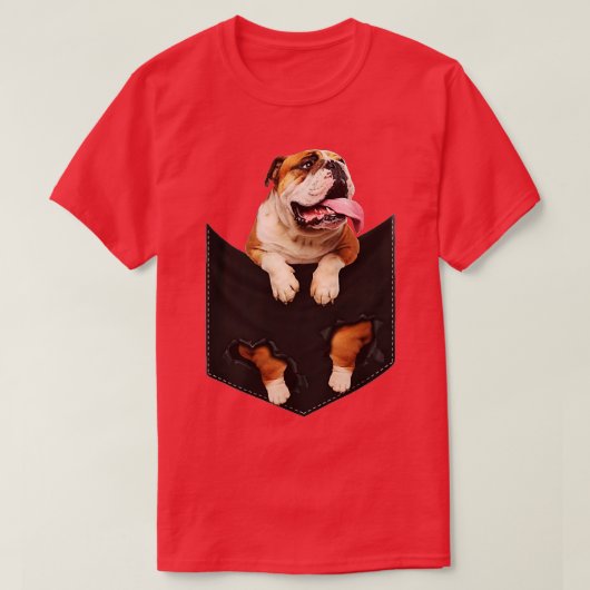 Grappig engelige buldog in Your Pocket for Dogs Lo T-shirt (Design voorkant)