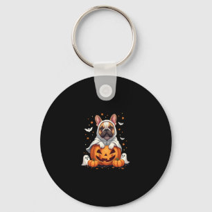 Grappig Engels Bulldog Ghost Boo Halloween Vrouwen Sleutelhanger